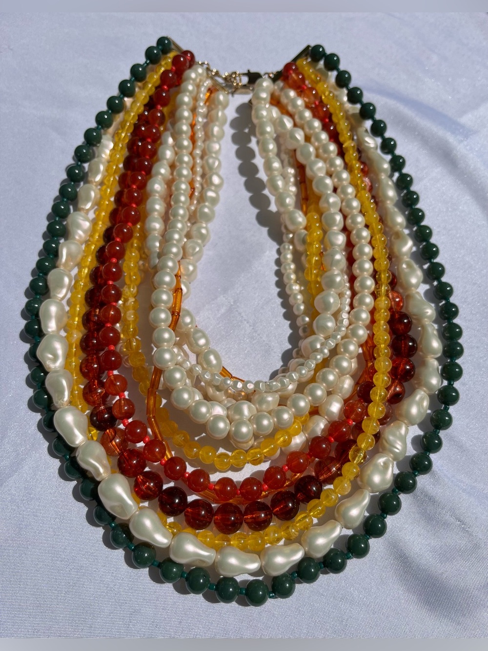 Zara Multi Stranded Multicolor Elegant Necklace Festival Rio Colorful Beads